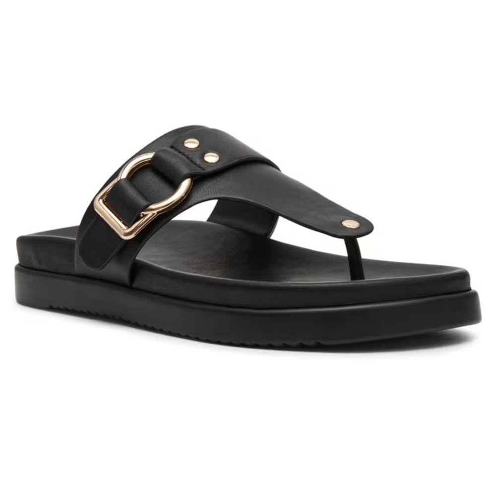 DV by Dolce Vita Women Black Footbed Sandal Size 6 Strappy Slip On